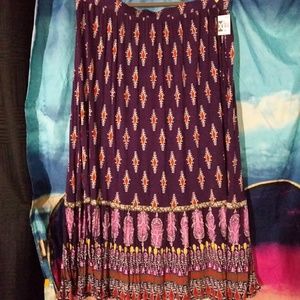 St. John's Bay 2x purple boho maxi skirt